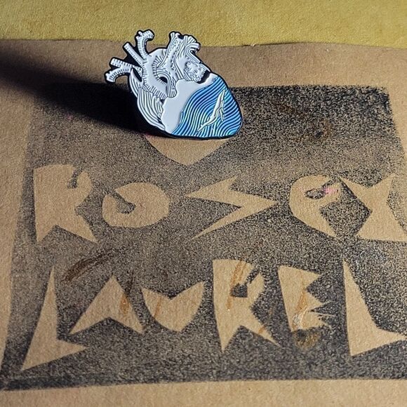 Humpback Whale In The Ocean of My Heart Enamel Pin - Picture 5 of 8